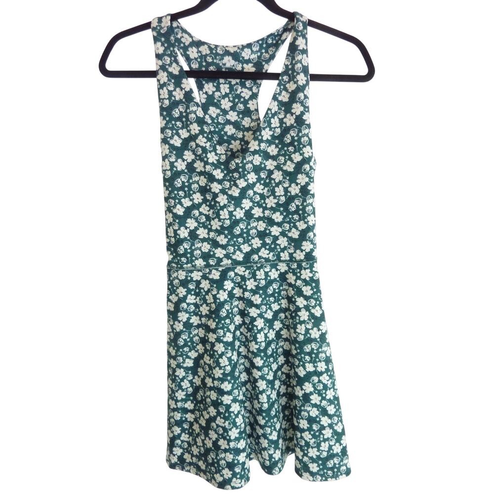 Reformation EcoMove Green Floral Active Dress with Shorts S